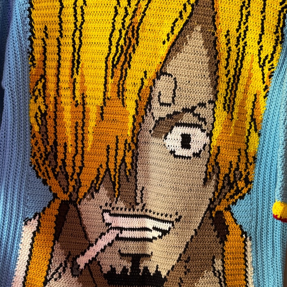 Sanji cardigan Crochet Anime  from the movie Onepiece Size M unisex